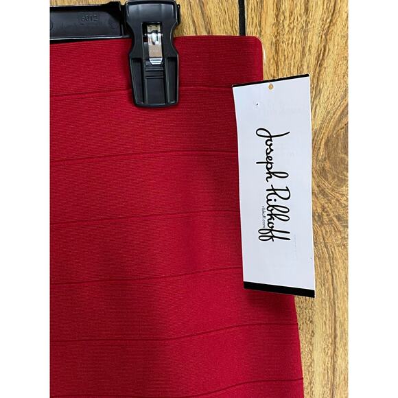 Joseph Ribkoff Women's Bandage Mini Skirt Textured Elastic Waist Red Size 12 NWT - Picture 5 of 8